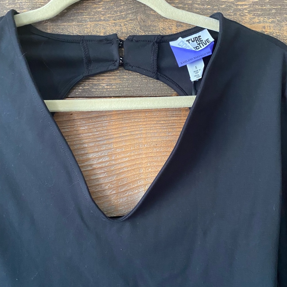 NWT Future Collective Black Top Black Deep V neck Backless Muliple Sizes - Picture 3 of 6